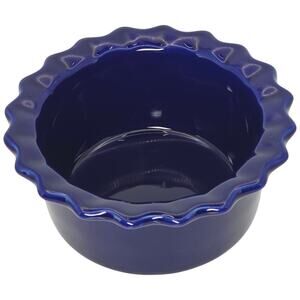 Chantal 1/2 Cup Navy Cobalt Blue Ramekin Bowl Scallop Rim Ceramic 93-RMR07/4